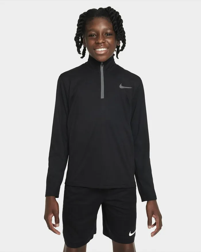 Kids DriFit Poly Black Nike Tops And TShirts