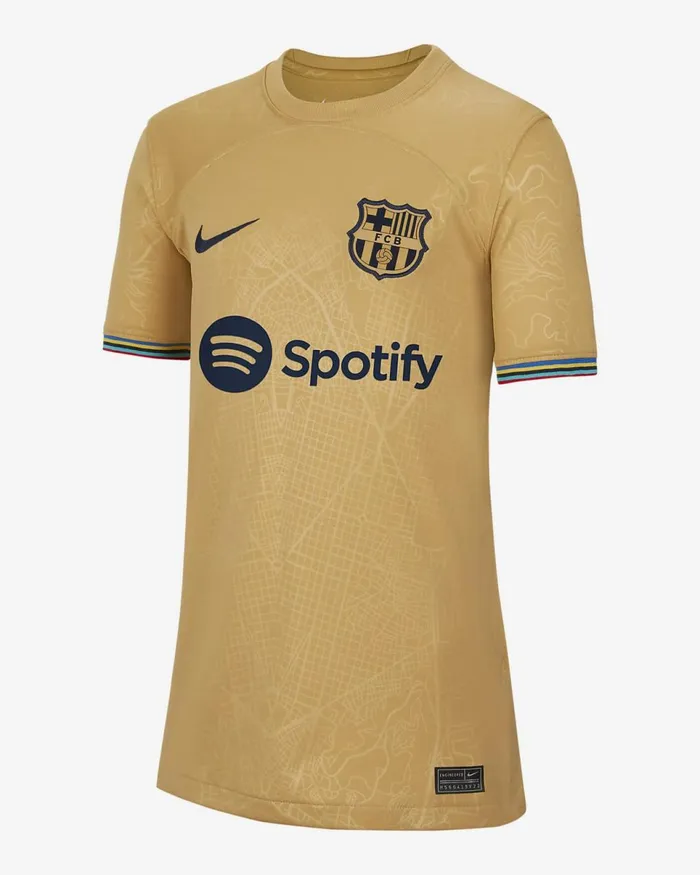 Kids FC Barcelona 202223 Stadium Away Club Goldclub Goldobsidian Nike Tops And TShirts Kids FC Barcelona 202223 Stadium Away Club Goldclub Goldobsidian Nike Tops And TShirts