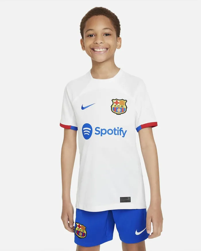 Kids FC Barcelona 202324 Stadium Away Whiteroyal Blueuniversity Redroyal Blue Nike Tops And TShirts Kids FC Barcelona 202324 Stadium Away Whiteroyal Blueuniversity Redroyal Blue Nike Tops And TShirts