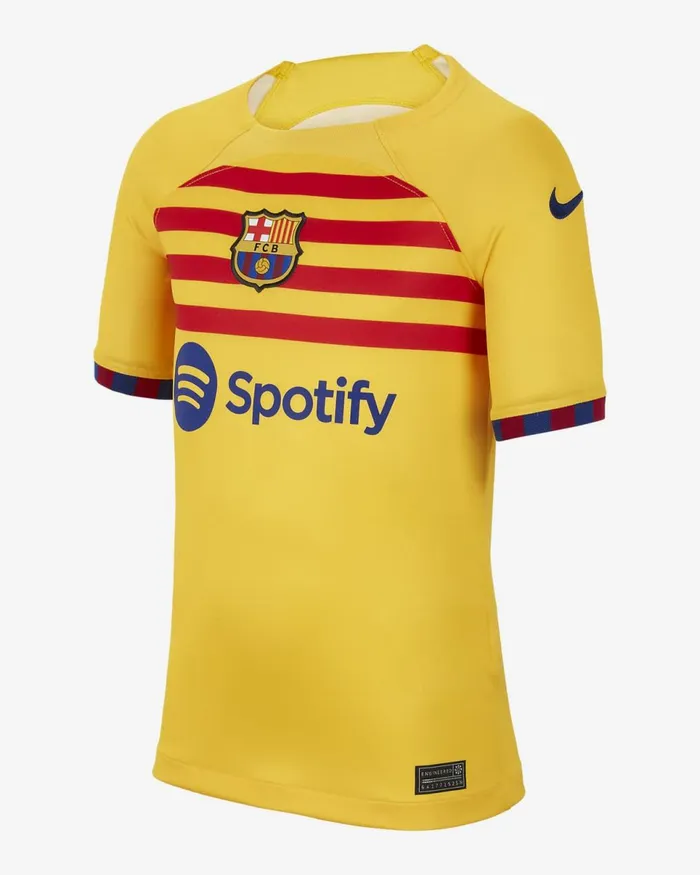 Kids FC Barcelona 202324 Stadium Fourth Amarillouniversity Reddeep Royal Blue Nike Tops And TShirts Kids FC Barcelona 202324 Stadium Fourth Amarillouniversity Reddeep Royal Blue Nike Tops And TShirts