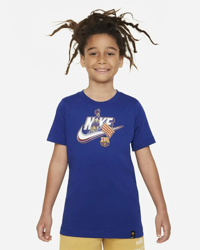 Kids FC Barcelona Deep Royal Blue Nike Tops And TShirts