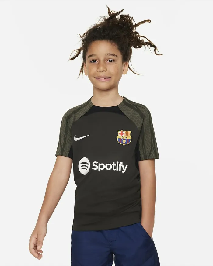Kids FC Barcelona Strike Sequoiablackwhite Nike Tops And TShirts