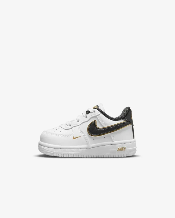 Kids Force 1 Lv8 Whitemetallic Goldwhiteblack Nike Baby and Toddler 03 Years
