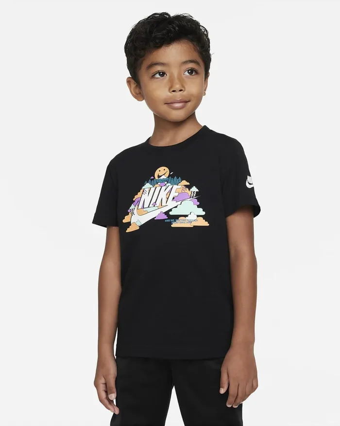 Kids Happy Clouds Tee Black Nike Tops And TShirts
