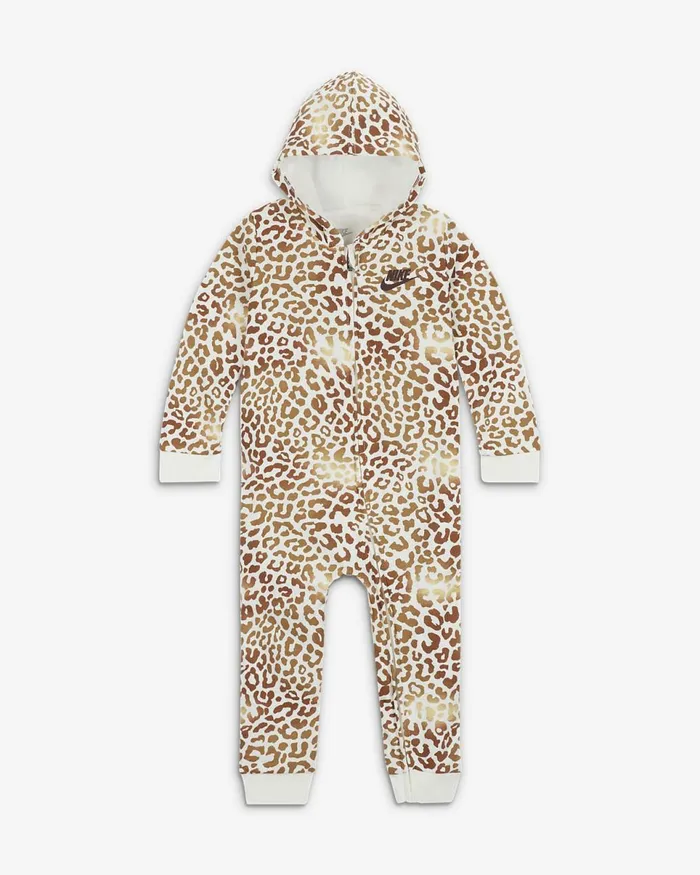 Kids Hooded Printed Overalls Pale Ivory Nike Baby and Toddler 03 Years