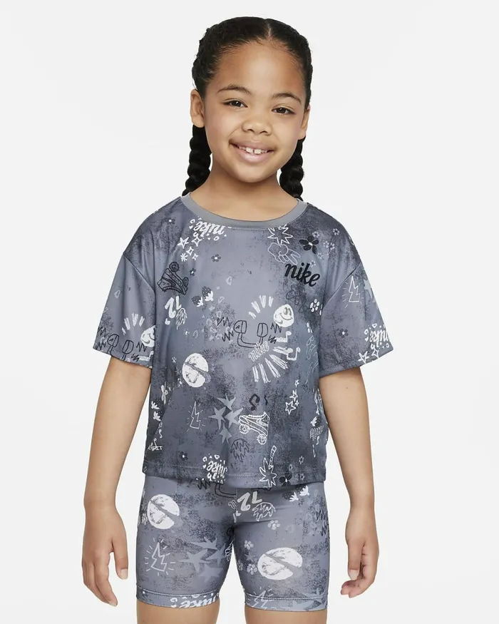 Kids Icon Clash Boxy Tee Smoke Grey Nike Tops And TShirts