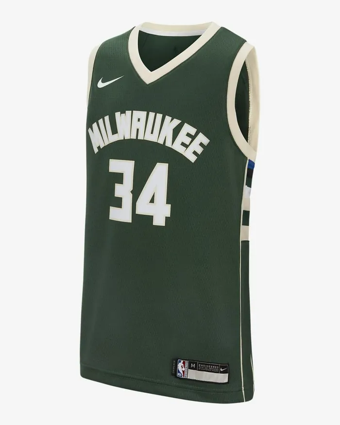Kids Icon Edition Swingman Jersey Milwaukee Bucks Firflat Opal Nike Tops And TShirts Kids Icon Edition Swingman Jersey Milwaukee Bucks Firflat Opal Nike Tops And TShirts