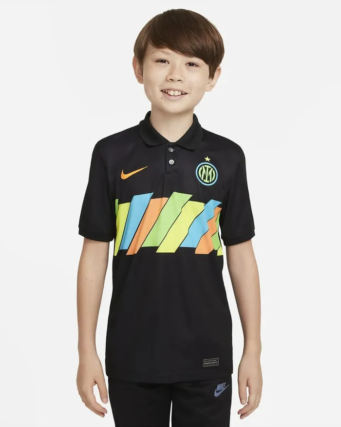 Kids Inter Milan 202122 Stadium Third Blacktotal Orange Nike Tops And TShirts