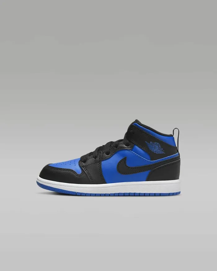 Kids Jordan 1 Mid Blackblackwhiteroyal Blue Nike Lifestyle