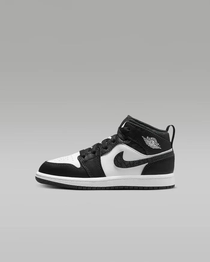 Kids Jordan 1 Mid Se Offnoirwhiteblackblack Nike Lifestyle