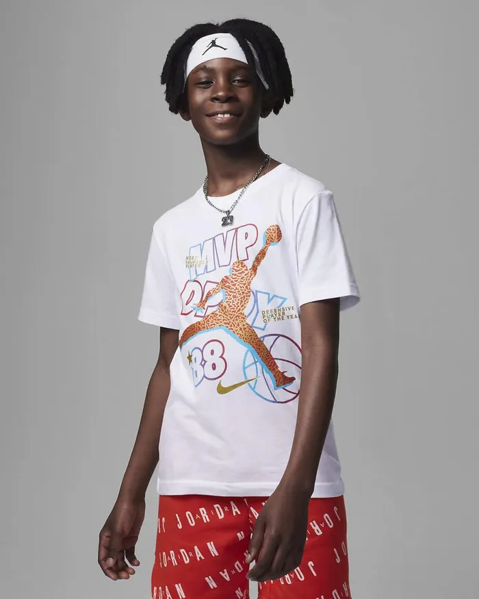 Kids Jordan 1988 History Tee White Nike Tops And TShirts