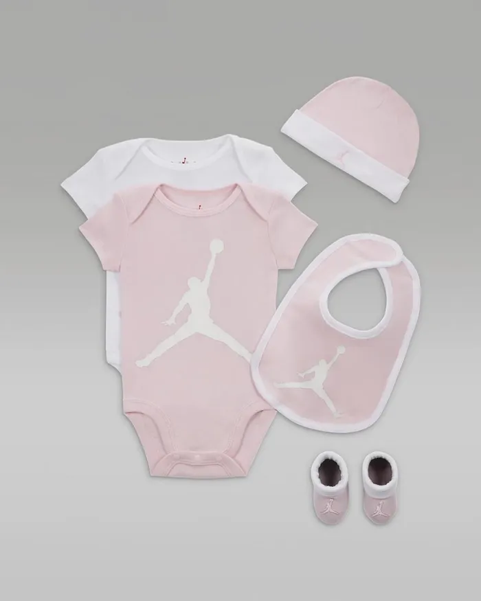 Kids Jordan 5Piece Core Gift Set Pink Foam Nike Baby and Toddler 03 Years