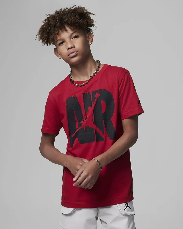 Kids Jordan Air Out Tee Gym Red Nike Tops And TShirts