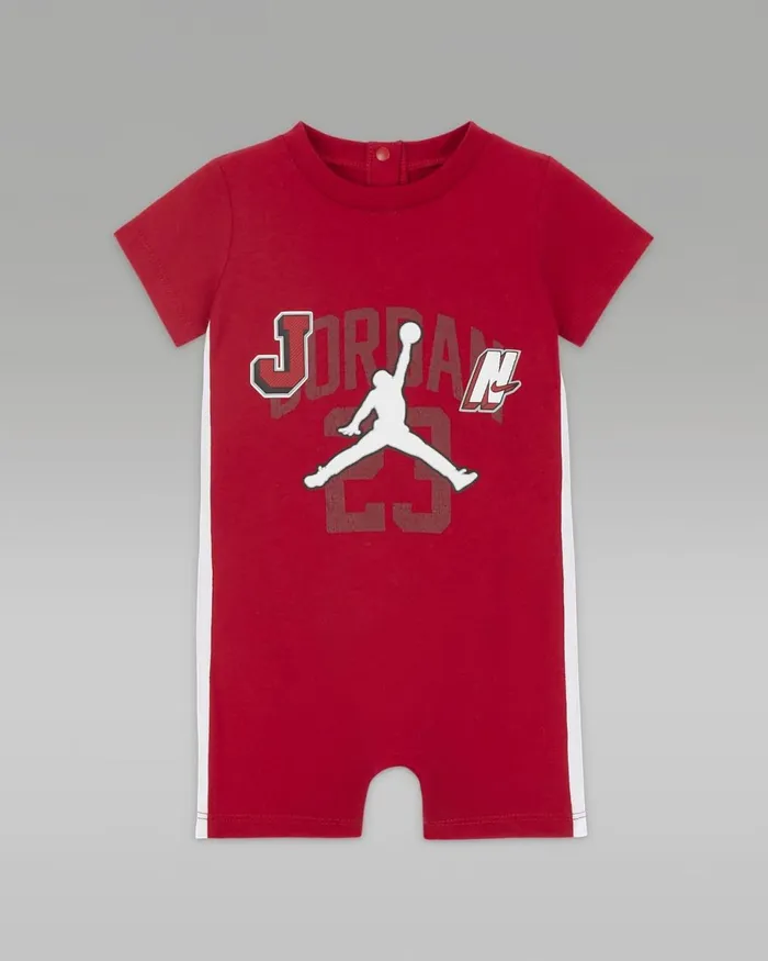 Kids Jordan Gym 23 Knit Romper Gym Red Nike Baby and Toddler 03 Years