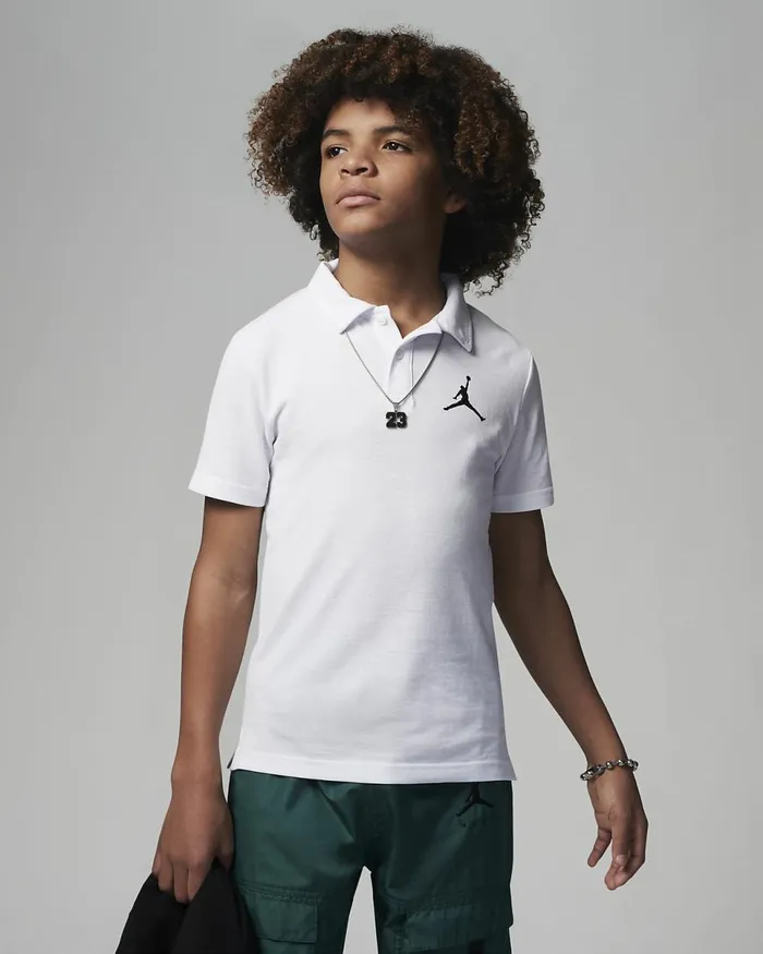 Kids Jordan Jumpman Polo White Nike Tops And TShirts