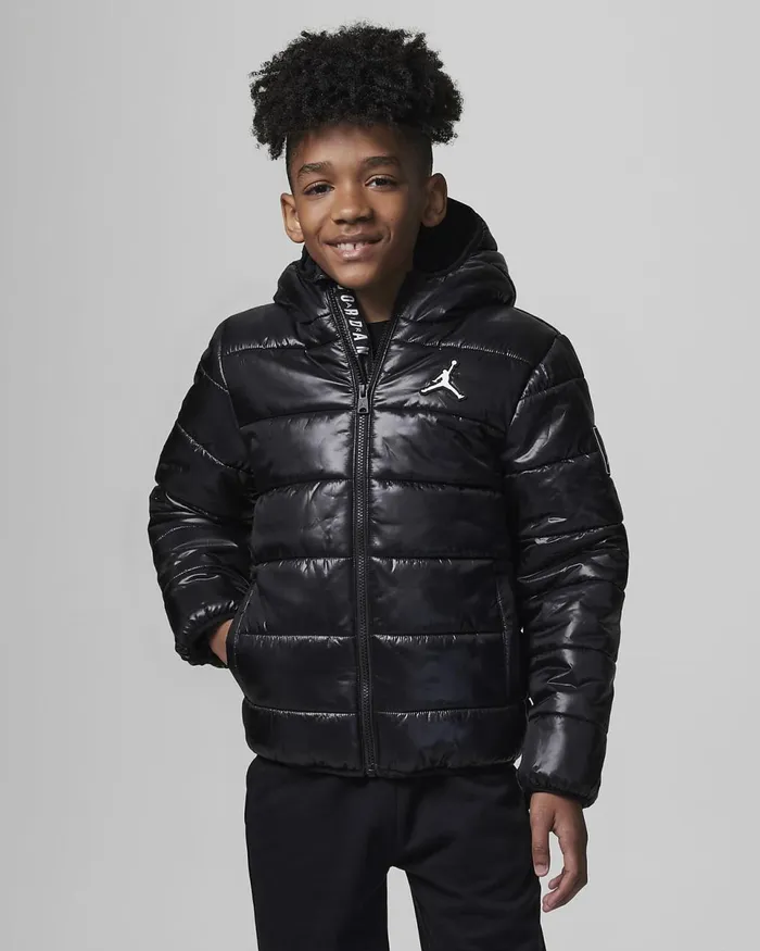 Kids Jordan Midweight Faux Down Jacket Black Nike Jackets