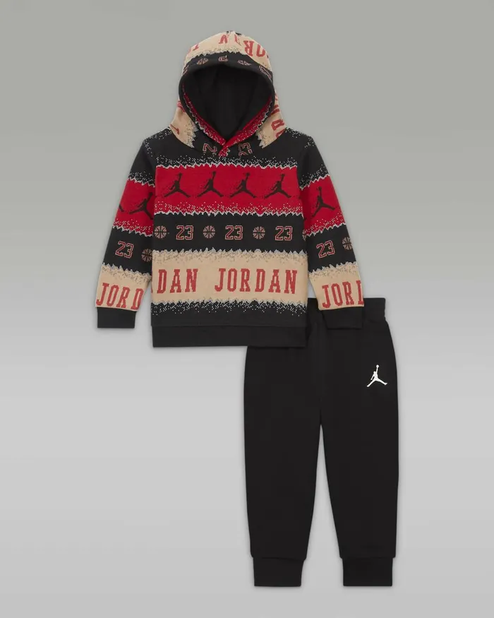 Kids Jordan Mj Holiday Pullover Set Black Nike Baby and Toddler 03 Years