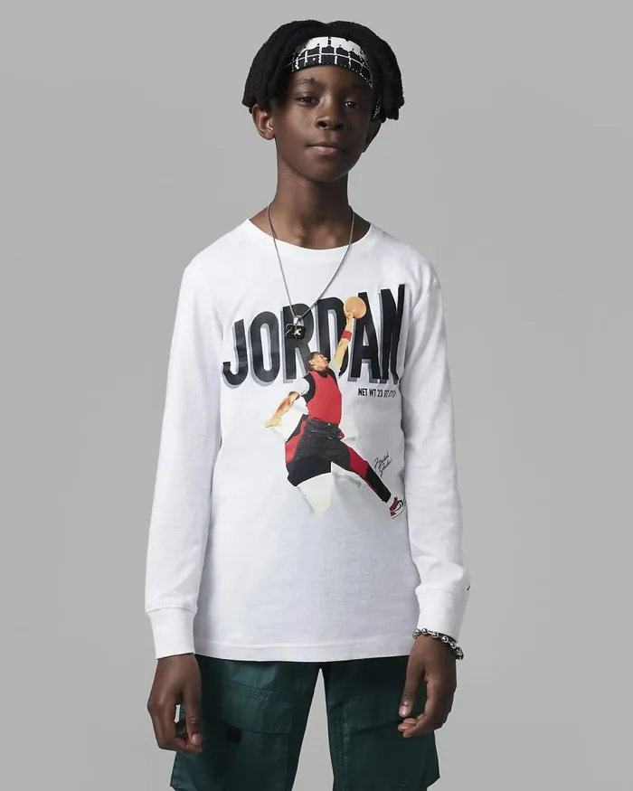 Kids Jordan Mvp Breakout LongSleeve Tee White Nike Tops And TShirts