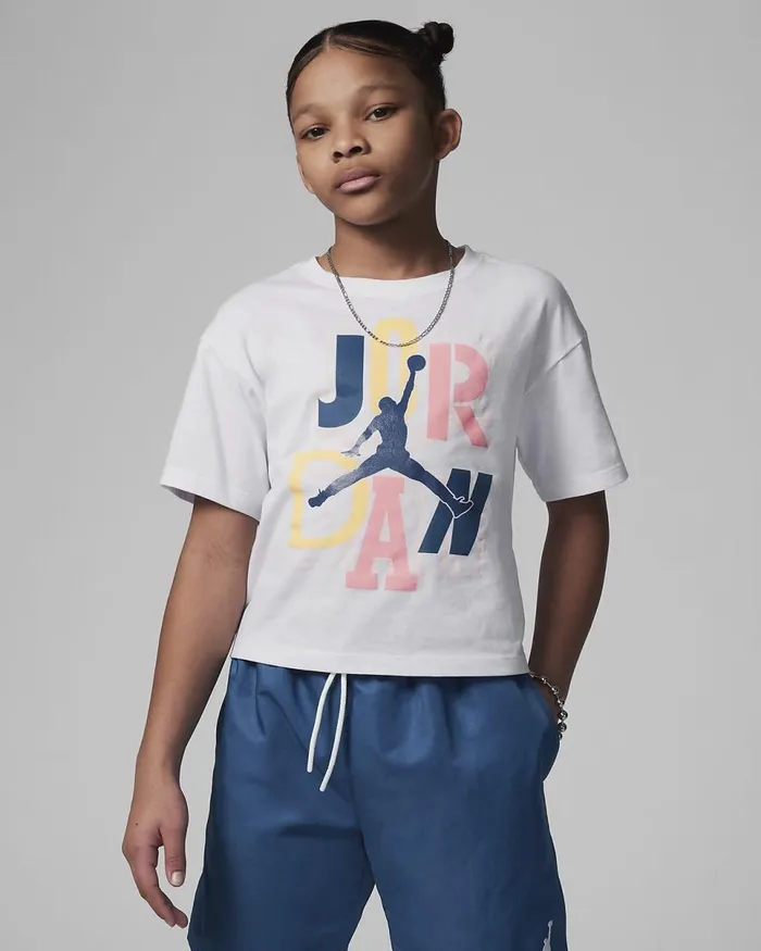 Kids Jordan Outside The Lines Tee White Nike Tops And TShirts