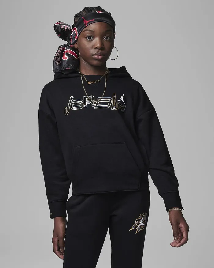 Kids Jordan Take Flight PressStud Cuff Pullover Black Nike Hoodies And Sweatshirts Kids Jordan Take Flight PressStud Cuff Pullover Black Nike Hoodies And Sweatshirts