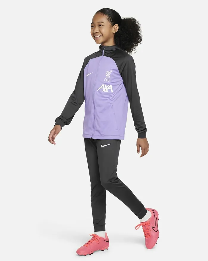 Kids Liverpool FC Strike Space Purplegridironwhite Nike Tracksuits