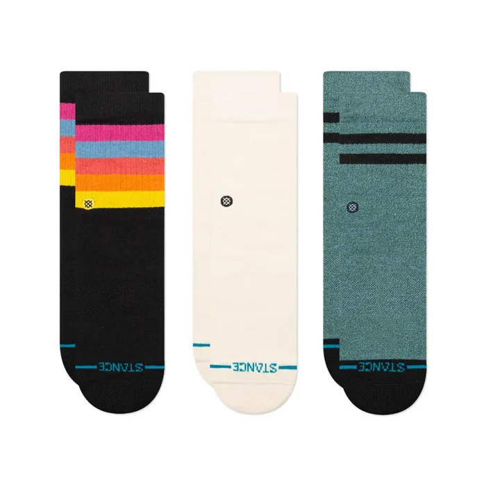Kids Maliboo Kids Crew Socks 3 Pack Black Stance Kids