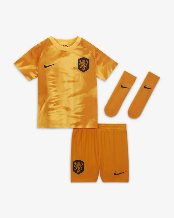 Kids Netherlands 202223 Home Laser Orangeblack Nike Kits And Jerseys