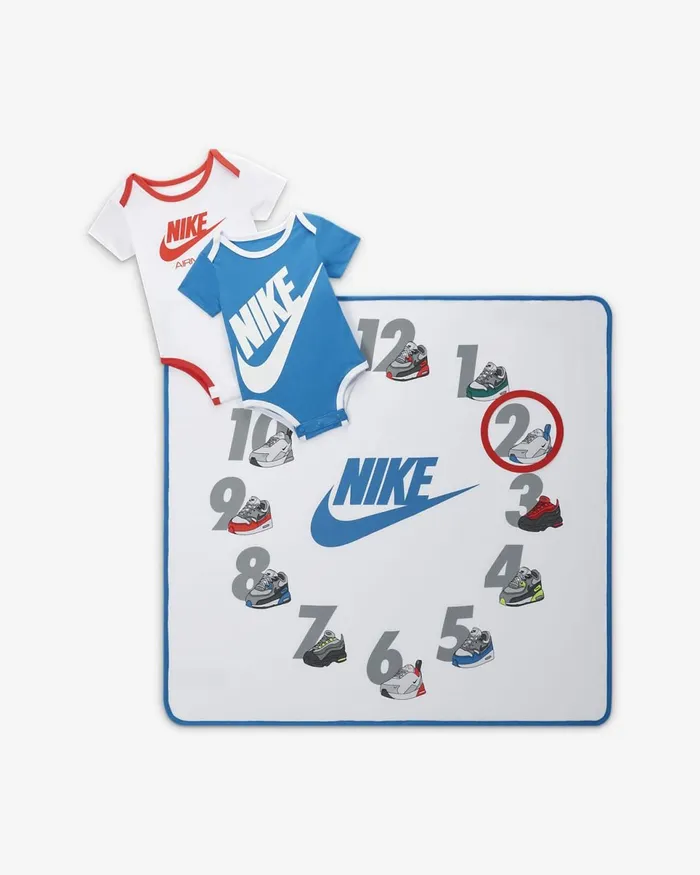 Kids New Milestone Blanket Box Set White Nike Baby and Toddler 03 Years