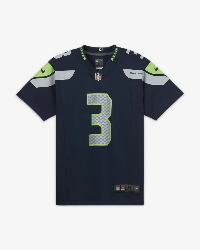 Kids Nfl Seattle Seahawks Russell Wilson College Navy Nike Tops And TShirts