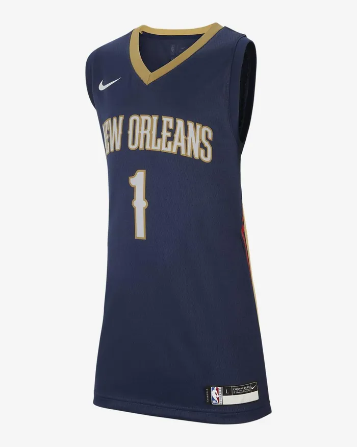 Kids Pelicans Icon Edition College Navy Nike Tops And TShirts