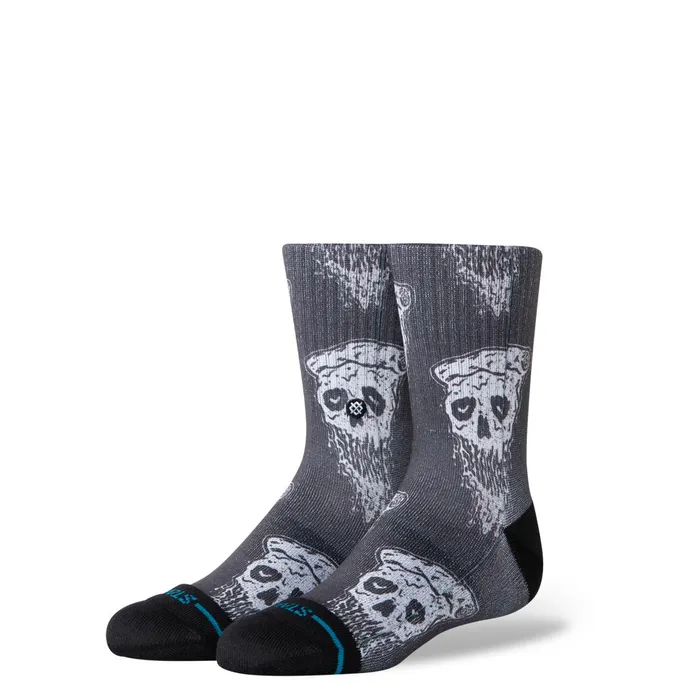 Kids Pizza Face Kids Poly Crew Socks Black Stance Kids
