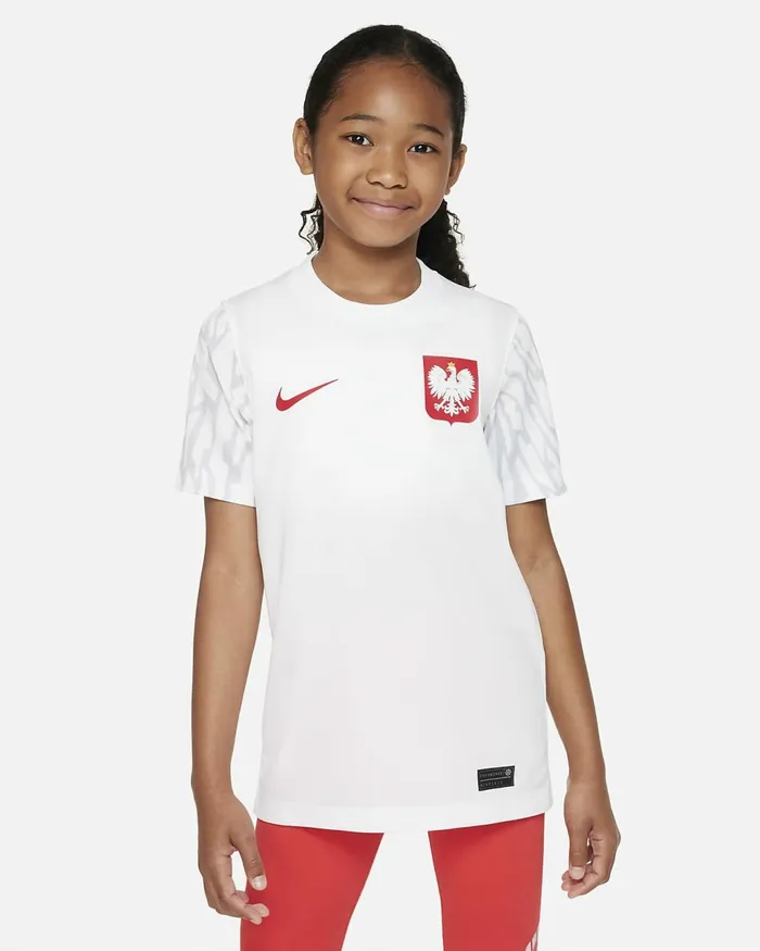 Kids Poland 202223 Home Whitesport Red Nike Tops And TShirts