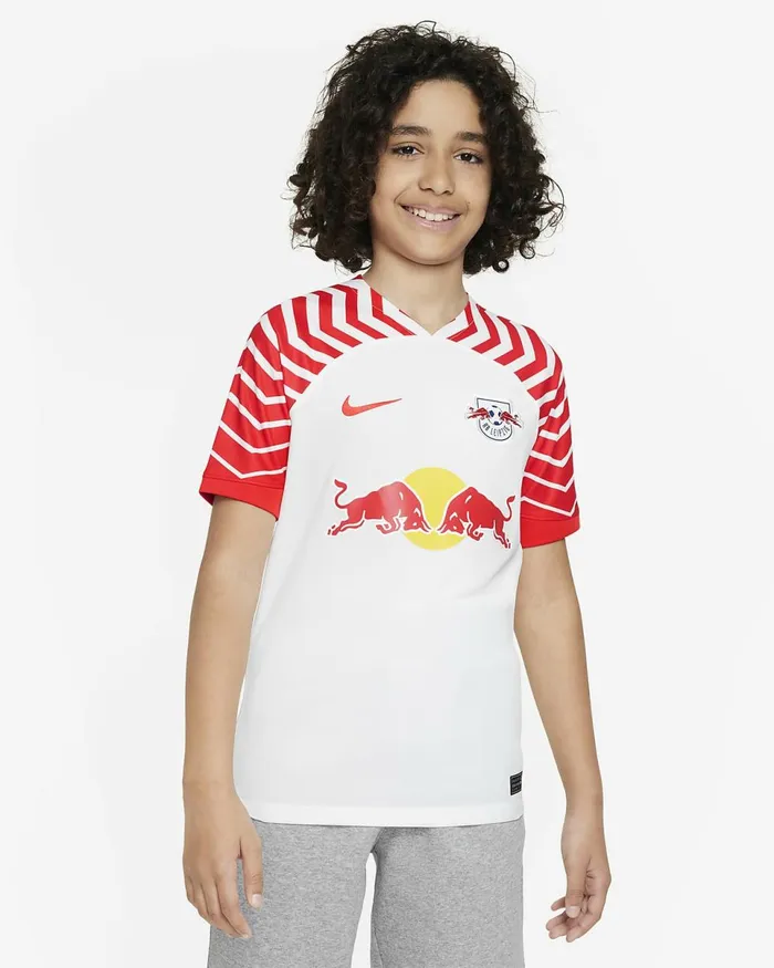 Kids Rb Leipzig 202324 Stadium Home Whiteglobal Redglobal Red Nike Tops And TShirts