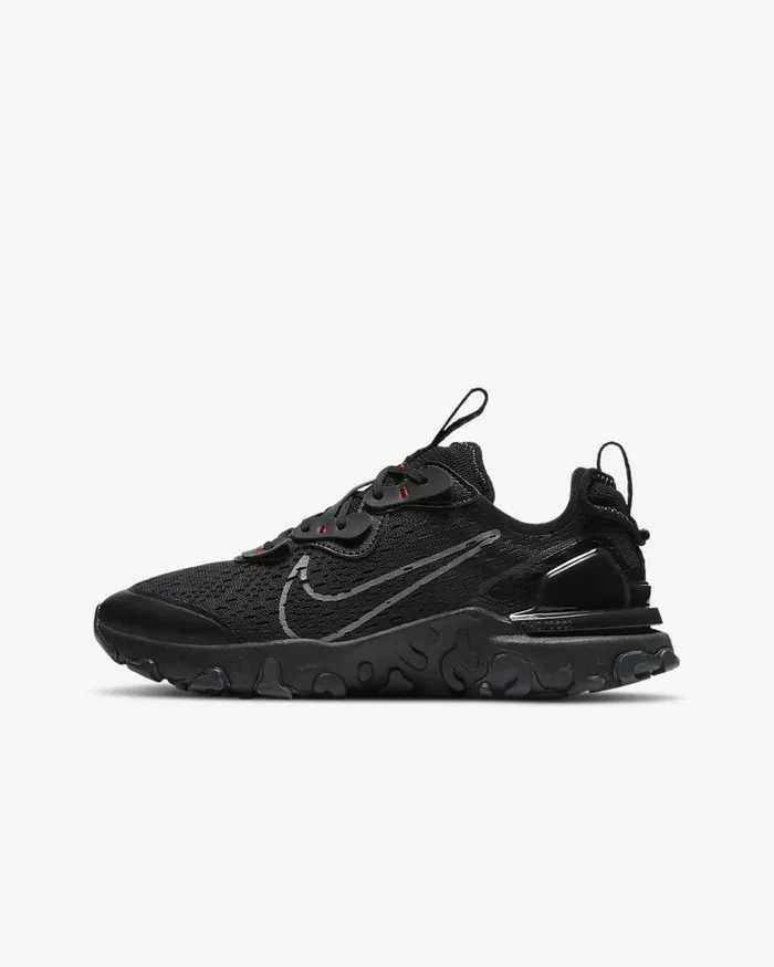 Kids React Vision Blackuniversity Reddark Smoke Greysmoke Grey Nike Lifestyle