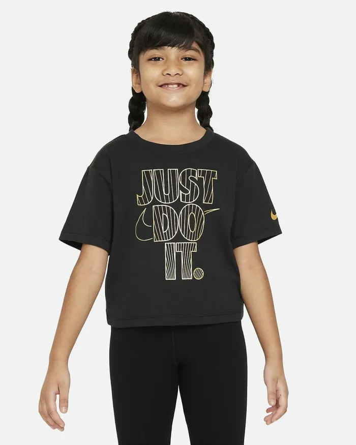 Kids Shine Boxy Tee Black Nike Tops And TShirts
