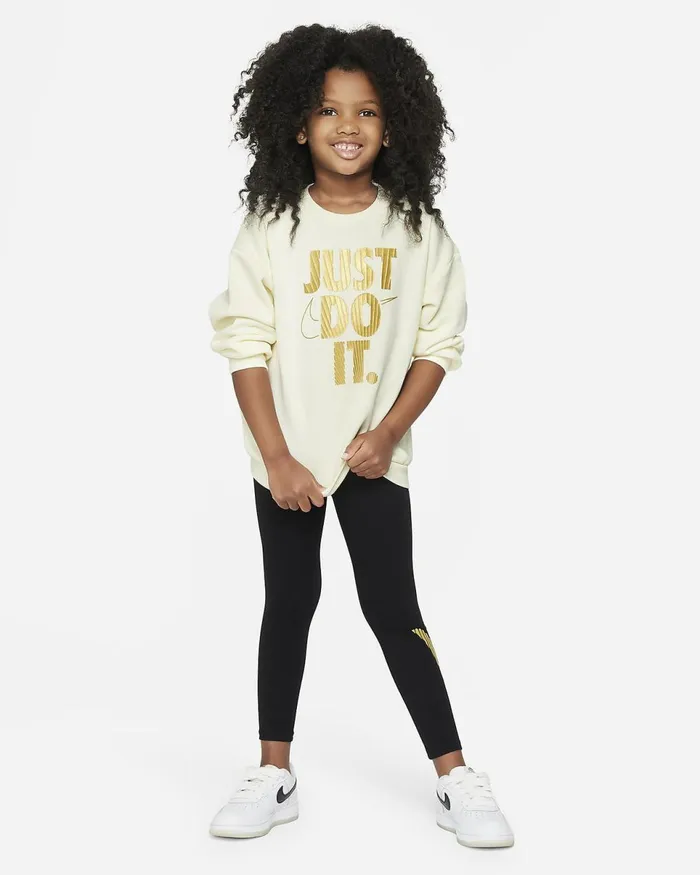 Kids Shine Crew And Leggings Set Black Nike Younger Kids 3 8211 7 Years