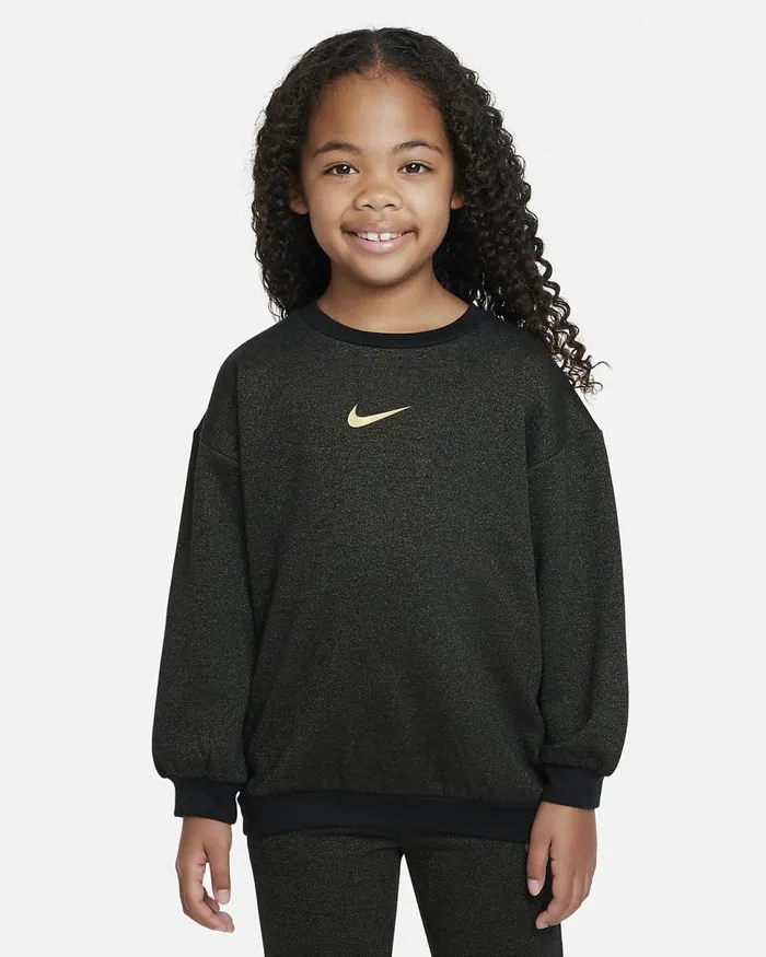 Kids Speckled Fleece Crew Black Nike Hoodies And Sweatshirts