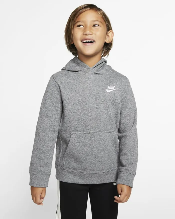 Kids Sportswear Club Fleece Carbon Heather Nike Hoodies And Sweatshirts