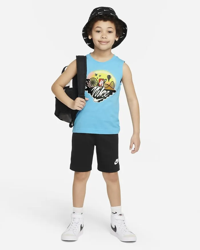 Kids Sportswear Muscle Tee And Shorts Set Black Nike Sport Clothing