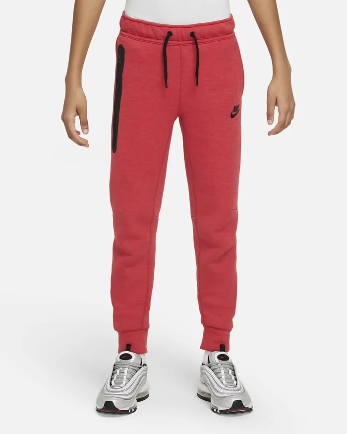 Kids Sportswear Tech Fleece Light University Red Heatherblackblack Nike Trousers And Leggings