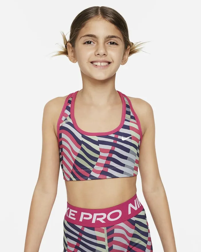 Kids Swoosh Fireberrywhite Nike Sports Bras