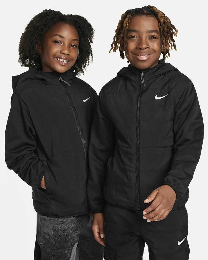 Kids ThermaFit Repel Outdoor Play Black Nike Hoodies And Sweatshirts