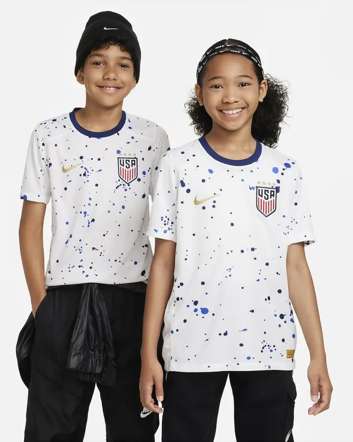 Kids Uswnt 4Star 2023 Stadium Home Whiteloyal Bluemetallic Gold Nike Tops And TShirts Kids Uswnt 4Star 2023 Stadium Home Whiteloyal Bluemetallic Gold Nike Tops And TShirts