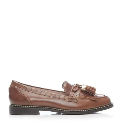 Kinsley Tan Leather Women Moda In Pelle Flat And Ballerina Shoes