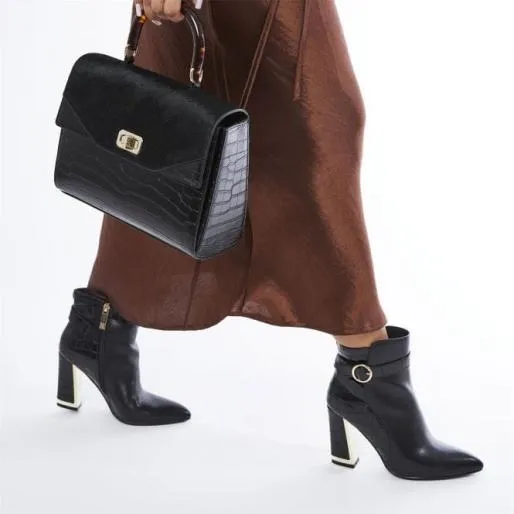 Kirsten Black Porvair Women Moda In Pelle Ankle Boots Kirsten Black Porvair Women Moda In Pelle Ankle Boots