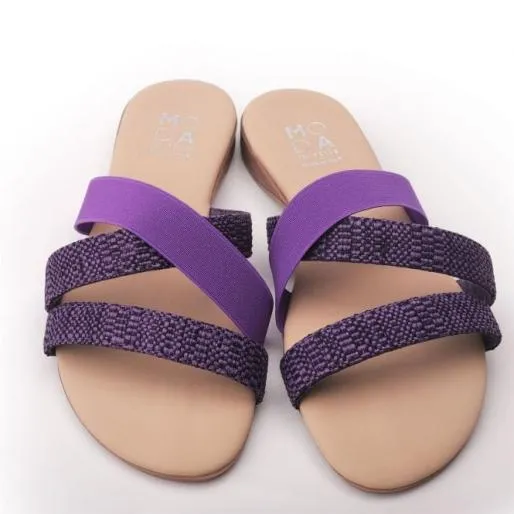 Lagoona Purple Leather Women Moda In Pelle Flat Sandals Lagoona Purple Leather Women Moda In Pelle Flat Sandals