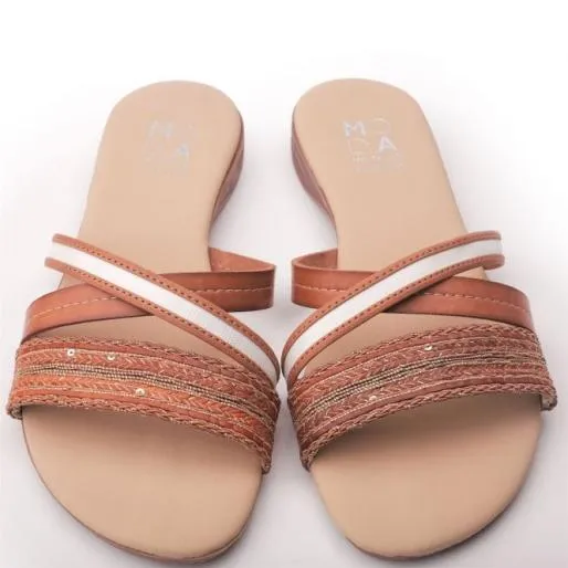Lagoona Tan Leather Women Moda In Pelle Flat Sandals Lagoona Tan Leather Women Moda In Pelle Flat Sandals