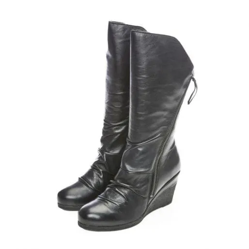 Lamilla Black Leather Women Moda In Pelle Black Boots Lamilla Black Leather Women Moda In Pelle Black Boots