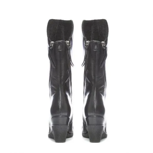Lamilla Black Leather Women Moda In Pelle Black Boots Lamilla Black Leather Women Moda In Pelle Black Boots