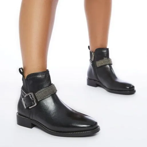 Lechem Black Leather Women Moda In Pelle Ankle Boots Lechem Black Leather Women Moda In Pelle Ankle Boots